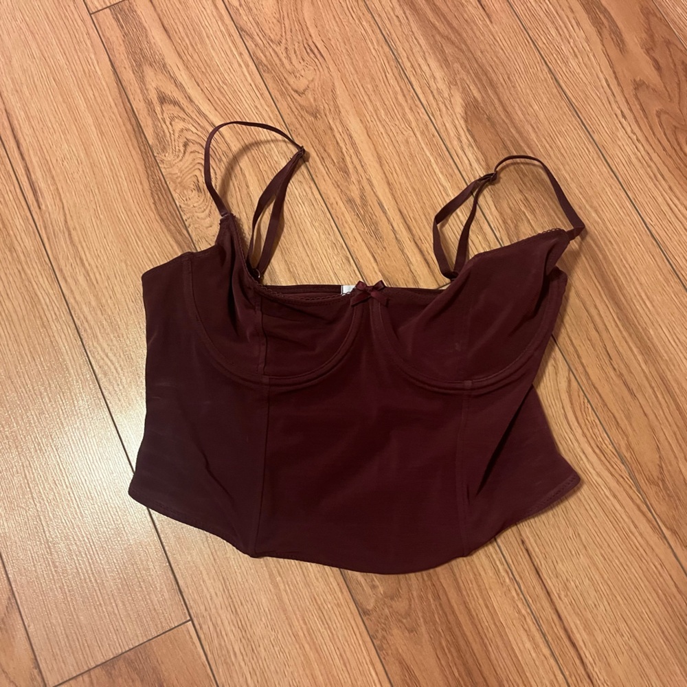 Burgundy Corset Garage Top